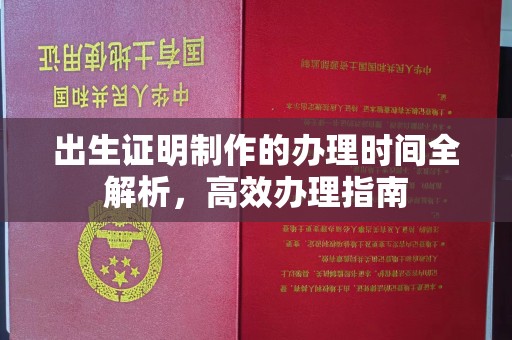 扶余出生证明制作的办理时间全解析，高效办理指南