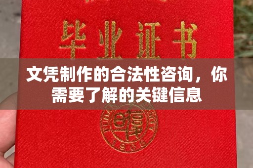 扶余文凭制作的合法性咨询，你需要了解的关键信息